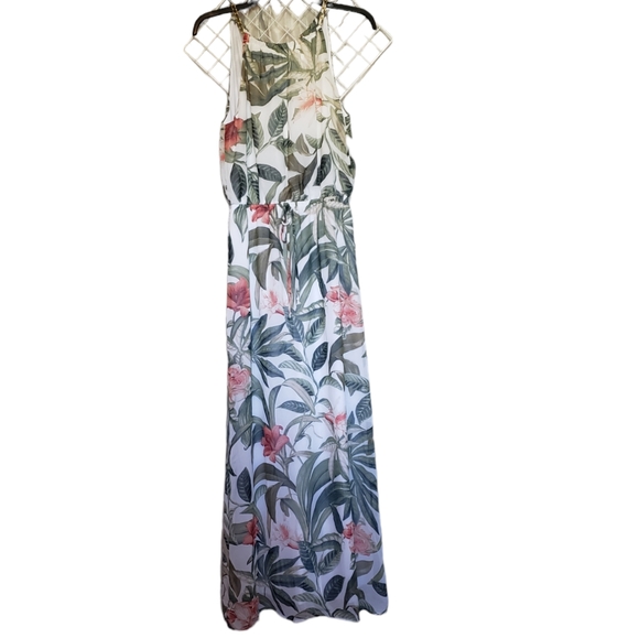 Connected Apparel Tropical Blouson Maxi Dress Size 8 NWOT - Picture 1 of 6